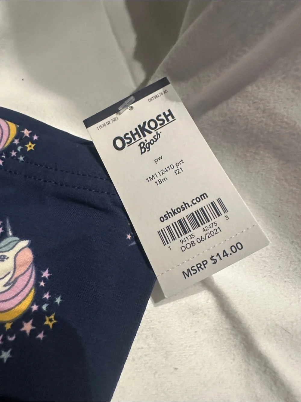 OshKosh B'gosh Navy Unicorn Print Leggings